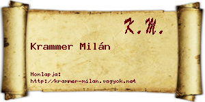 Krammer Milán névjegykártya